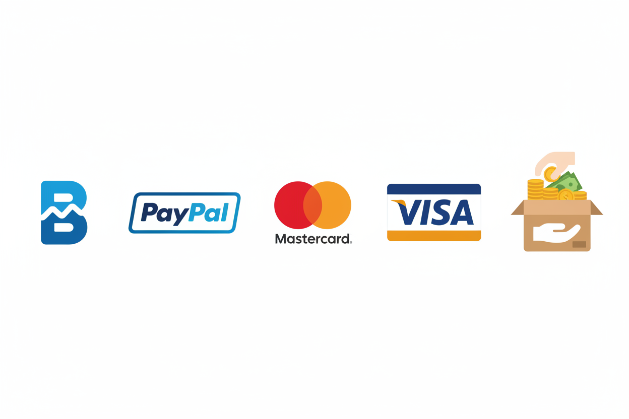 simbolos de metodo de pago: bizum, paypal, master card, visa y contrarreembolso